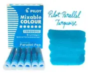 Pilot Parallel Fountain Calligraphy Pen - Ink Cartridges IC-P3 - TURQUOISE BLUE
