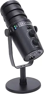 XLR USB Gaming Mic Dynamic Microphone, Metal Bracket Adjustable Cardioid Pointing Karaoke Mic for Live Recording, PC, Podcasting, Singing, with Multi Function Knob