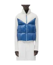 Zipper quilted vest L,M White