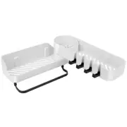 180° Rotatable Bathroom Corner Caddy Shelf No Drilling Wall-Mounted Storage Rack