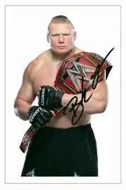 BROCK LESNAR WWE WRESTLING SIGNED PHOTO 6x4 PRINT AUTOGRAPH