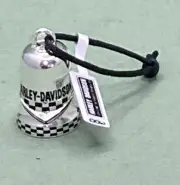 NEW GENUINE HARLEY DAVIDSON HRB117 SILVER CHECKERED RACING FLAG RIDE BELL
