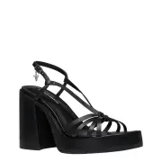 AFFAIR BLACK LEATHER PLATFORM HEELS