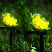 2 Packs Frog Solar Powered Garden Light Outdoor Ornament Lawn Courtyards Statue Lamp