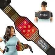 LifePro Infrared & Red Light Therapy Belt for Muscle & Skin | Far Infrared Heat with Adjustable Settings | Red Light Therapy for Relaxation | Ideal for Back, Waist,& Joints | Portable with Carry Bag