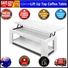 Artiss Lift Up Top Coffee Table Modern Tables Hidden Book Storage Shelf White