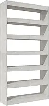 Book Cabinet & Room Divider - Engineered Wood Standing Shelf (100x30x198 cm, Concrete Grey) - Space-Saving Bookcase for Living Room, Bedroom & Office - Durable & Stylish Storage Solution