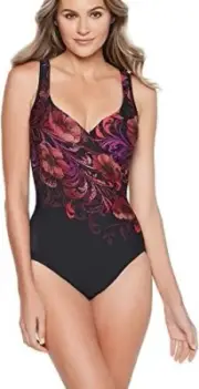 Miraclesuit L119701 Women's Poppy Seraphina One Piece Swimsuit Size 12