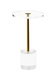 Clear Acrylic End Table,Side Table,Round,for Office, Living Room and