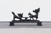 Japanese Samurai Sword Katana Holder Stand Bracket Rack Kyrin Carved Resin Black