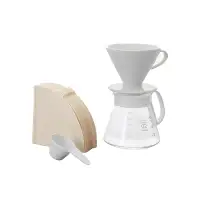 在飛比找博客來優惠-HARIO V60白色02濾杯咖啡壺組