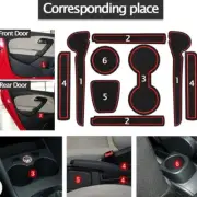 Center Console Liner For VW Gate Slot Cup Mats,Cup Rubber Mat Non-Slip Anti-Dust