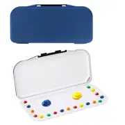 18 Well Paint Storage Box Airtight Folding Detachable Painting Palette Dark Blue