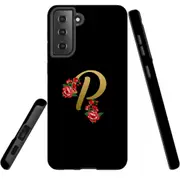 For Samsung Galaxy S22+ Plus Case, Armour Cover, Embellished Letter P