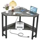 Corner Desk Small Desk with Outlets Corner Table for Small Space, Computer