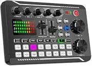 NEWFUN Audio Mixer, Audio Card, DJ Mixer, Bluetooth Stereo Audio Mixer with Multiple Sound, Compatible with Computer and Smartphone for DJ, Studio Recording, Online Karaoke