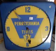 DUALITE ADVERTISING LIGHTED CLOCK REPLACEMENT PA TIRE GLASS