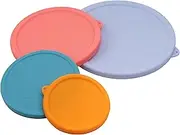 KIICI 4-Pack Silicone Lids for Pyrex Sculpted Glass Mixing Bowls - Assorted Sizes Fit with 7401-PC 3-cup, 7402-PC 6-cup, 7403-PC 10-cup, & 7404-PC 4.5-Quart, Dishwasher & Microwave Safe (Lids Only)