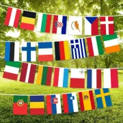 European Union EU Bunting Banner Flag 8.2 x 5.5 Inch, Full String 27 Feet