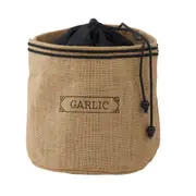 Davis & Waddell Garlic Sack Storage Kitchen Pantry Organiser 14x15cm Natural/BLK