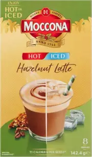 Moccona Iced Hot Hazelnut Instant Coffee (Case of 5) Size Name:1 Count (Pack ...