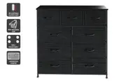 Ovela 9 Drawer Storage Chest (Wood Grain Black)