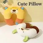 Cartoon U-shaped Pillow PP Cotton Plush Flight Neck Pillow Short Plush Unisex