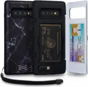 Galaxy S10 Plus, Slim Protective Case with Hidden Credit Card Wallet - Black
