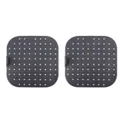 2PK Daily Bake Silicone Square Air Fryer Liner 22cm - Charcoal