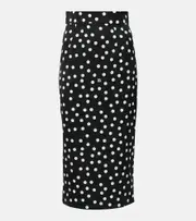 [Dolce & Gabbana] Dolce & Gabbana Capri polka-dot charmeuse pencil skirt AU 4 black