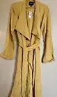 Womens Express Open Front Belted Collared Long Sleeve Trench Coat Size S Rayon