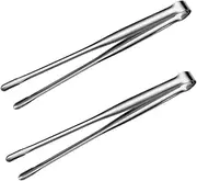 Happyyami 2Pcs Stainless Steel Barbecue Tongs Japanese Style Heavy Duty Food Clips for Grilling Steak Serving and Kitchen Use Multi Functional BBQ Tongs