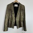 NWT Rachel Rachel Roy Women Gold Sequin Blazer Jacket Size 0 Open Front $179