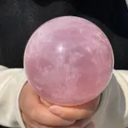 2.73LB Natural Pink Rose Quartz Sphere Crystal Magic Ball Healing G5411