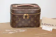 LOUIS VUITTON Mini NICE Monogram Vanity Cosmetics Case Top Carry Luggage Bag NWT