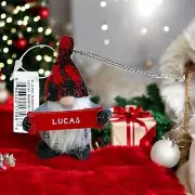 Ganz Hallmark Resin Gnome Dwarf Christmas Ornament 3" Personalized Name LUCAS