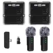 Wireless Lavalier Microphone [2Pack], Wireless Microphone for iPhone, Lapel m...