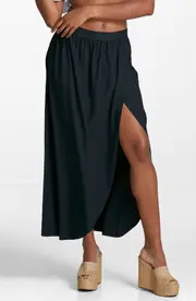 Commando Side Slit Maxi Skirt in Black at Nordstrom, Size Large