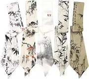 [SHESRA] 5 Pack Purse Scarf Set,Silk Ribbon Scarves for Bags Head Scarf for Handbag Handle Scarf Band Hair Neck Scarf for Women Fashion Holiday Gifts Wrapping,031, Multicolor