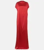 [Dries Van Noten] Dries Van Noten Silk-blend satin gown AU 14 red