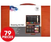 79 Piece Art-Box Wooden Set Pastel Water Crayon Colouring Painting Drawing Wood