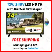 AIWA 24" 1Inch HD LED LCD TV Built-In DVD Player Combo for Caravan Car 12V/240V