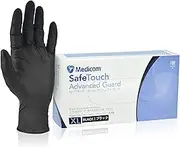 Medicom Safe Touch Nitrile Gloves - 100 Count -X Large - Black Gloves, Work Gloves - Multipurpose Powder Free Gloves