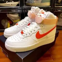 在飛比找Yahoo!奇摩拍賣優惠-Nike Air Force 1 High 白 橘 女 高筒