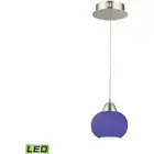 ELK Lighting LCA401-7-16M Ciotola Mini Pendant Satin Nickel with Blue