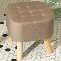 在飛比找蝦皮商城優惠-【IDEA】歐風加大款亞麻布方/圓實木椅凳