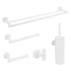 Matte White Stainless Steel Towel Rack Rail Robe Hook Toilet Paper Roll Holder