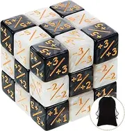 VIDSTW 24 Pieces Dice Counter Sign Dice Token Dice Loyalty D6 Dice Set Card Game Accessories with Storage Bags Dice Large 2 Colours