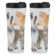 2PK Ashdene Purrrfect Moments Travel Mug Drinking Water/Juice Tumbler Cup 20cm