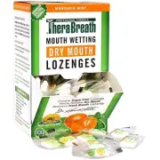 TheraBreath Mouth Wetting Dry Mouth Lozenges Mandarin Mint Bad Breath Halitosis